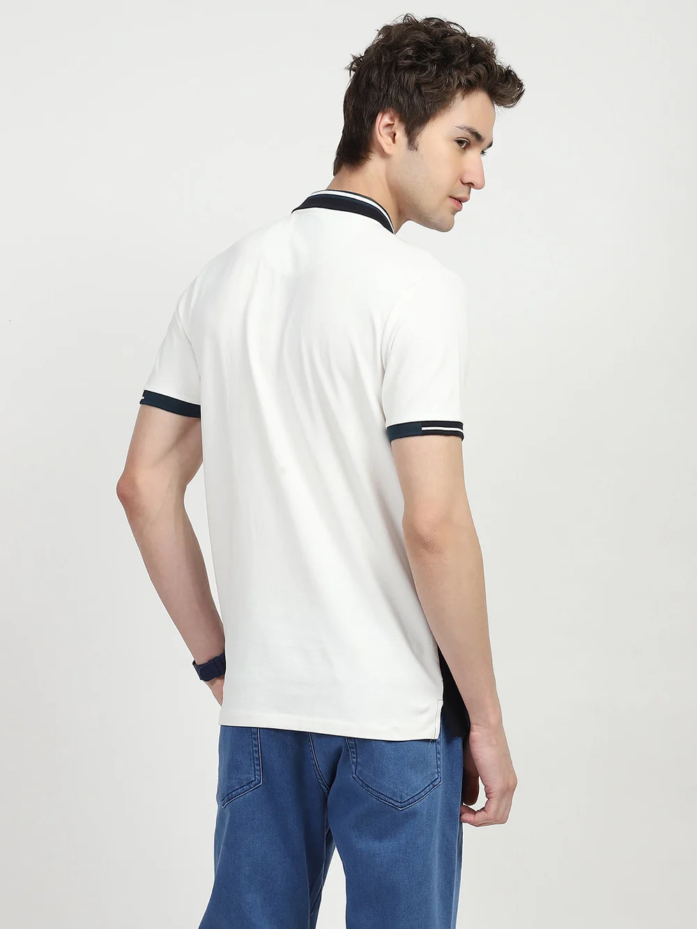 Color Block Cotton Polo T-shirt