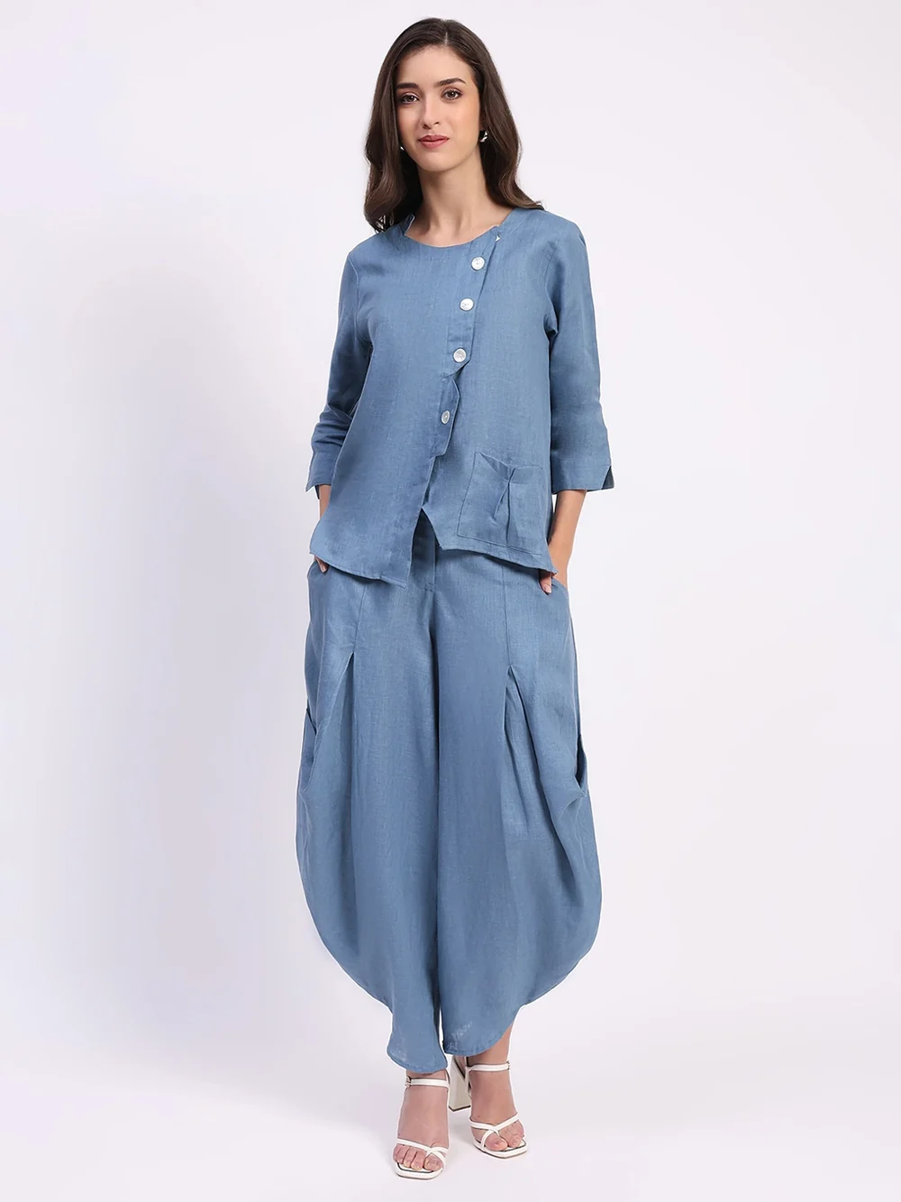 Blue Linen Co-ord Set
